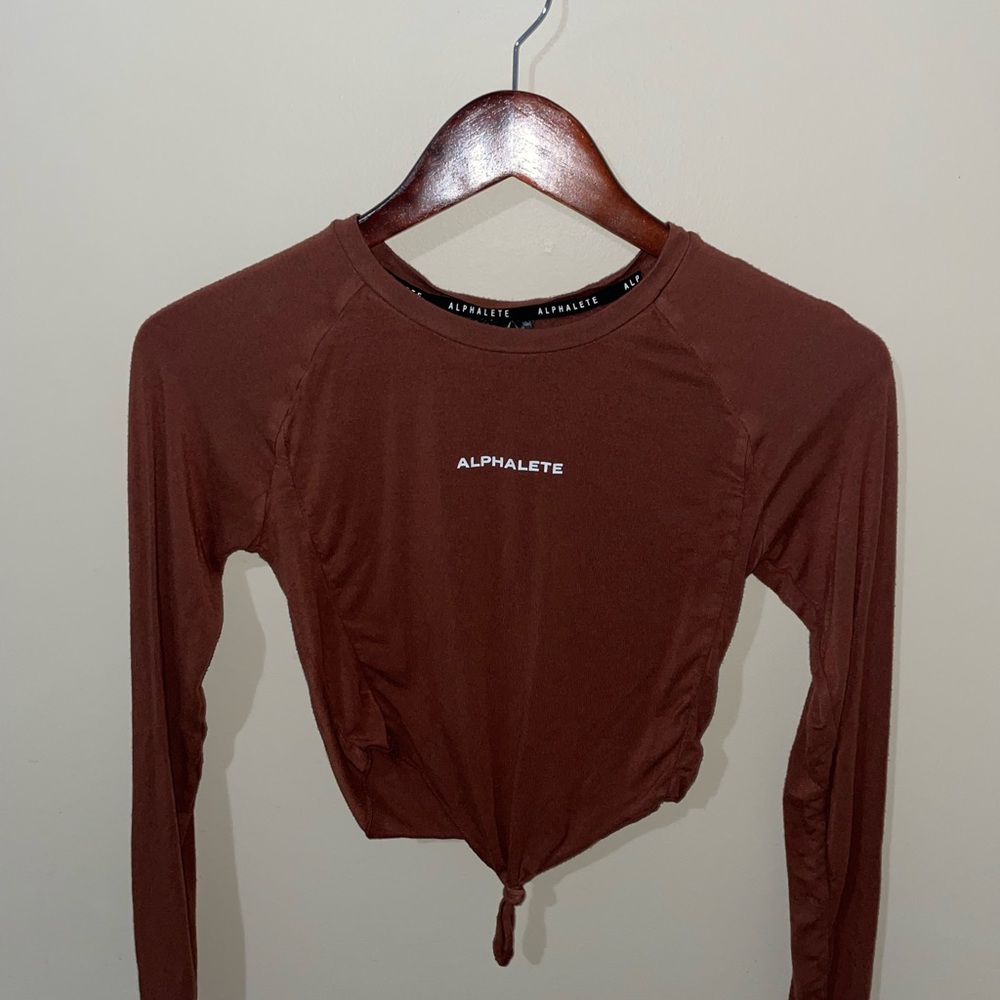 COPY - Alphlete crop long sleeve workout shirt.